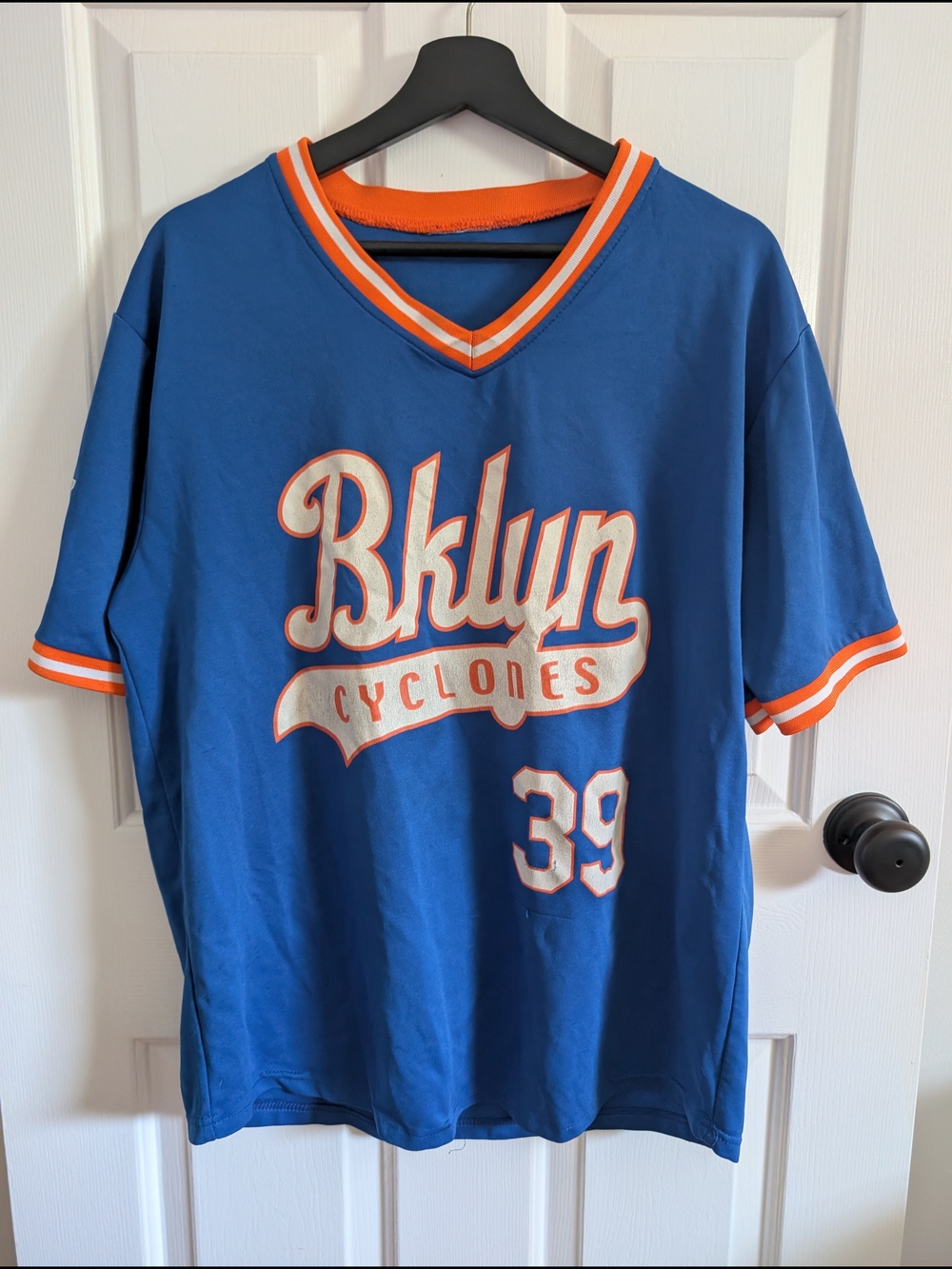 Vintage Men's Bklyn Cyclones Blue & Orange V-Neck Jersey